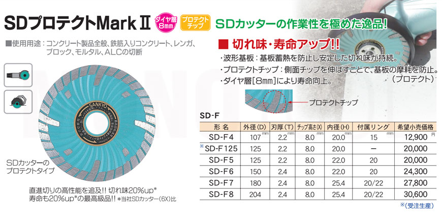 三京ダイヤモンド工業 SDプロテクトMark2 SD-F7 180mm 通販｜モノツール