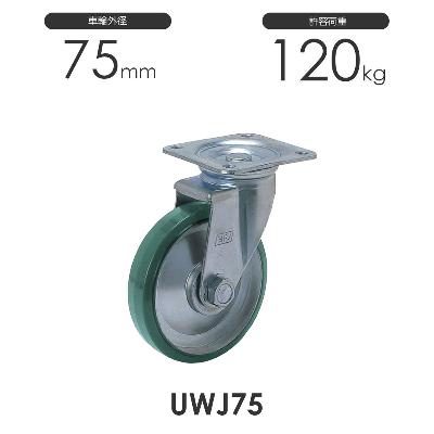 ヨドノ プレス製自在車 UWJ75 ウレタン車輪