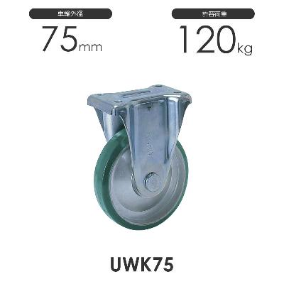 ヨドノ プレス製固定車 UWK75 ウレタン車輪