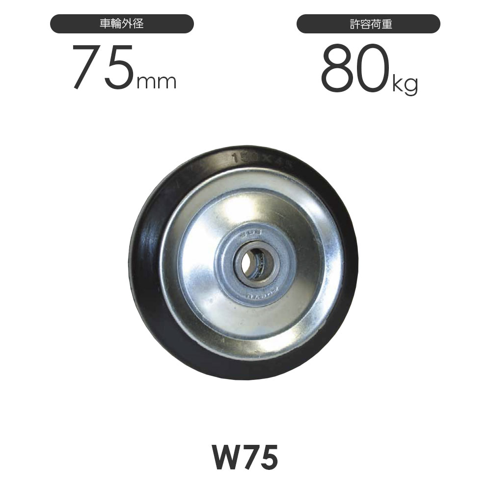 ヨドノ ゴム車輪 W型 W75 車輪外径75mm