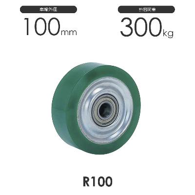 ヨドノ 重荷重用 ウレタンゴム車輪 R型 R100 車輪外径100mm
