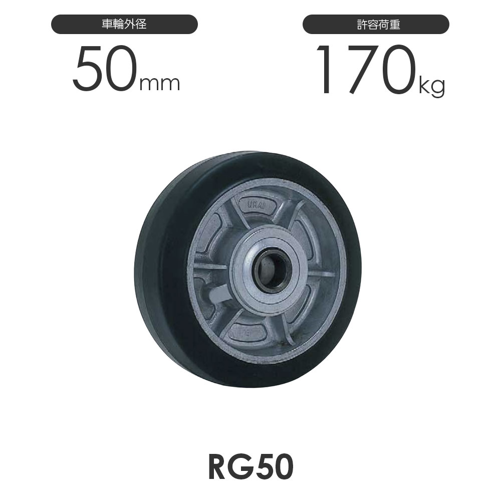 ヨドノ 重荷重用 ゴム車輪 RG型 RG50 車輪外径50mm 車輪 通販｜モノツール
