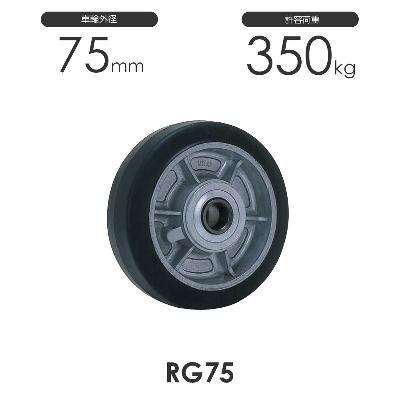 ヨドノ 重荷重用 ゴム車輪 RG型 RG75 車輪外径75mm