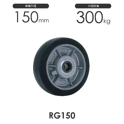 ヨドノ 重荷重用 ゴム車輪 RG型 RG150 車輪外径150mm