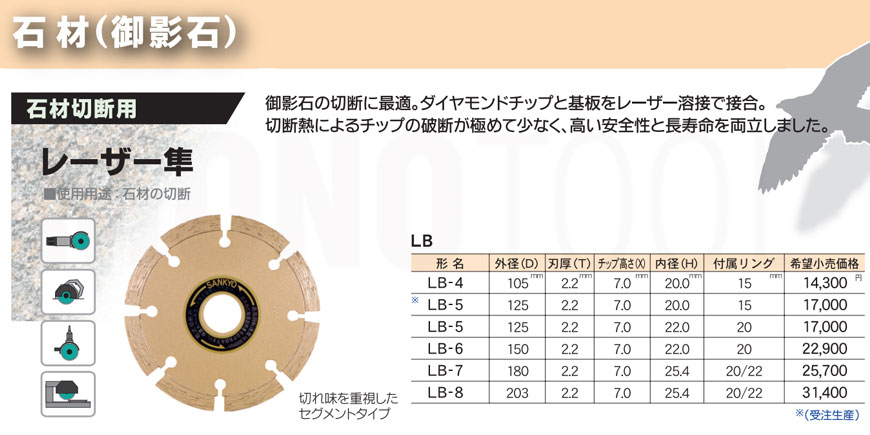 三京ダイヤモンド工業 レーザー隼 LB-7 180mm 通販｜モノツール