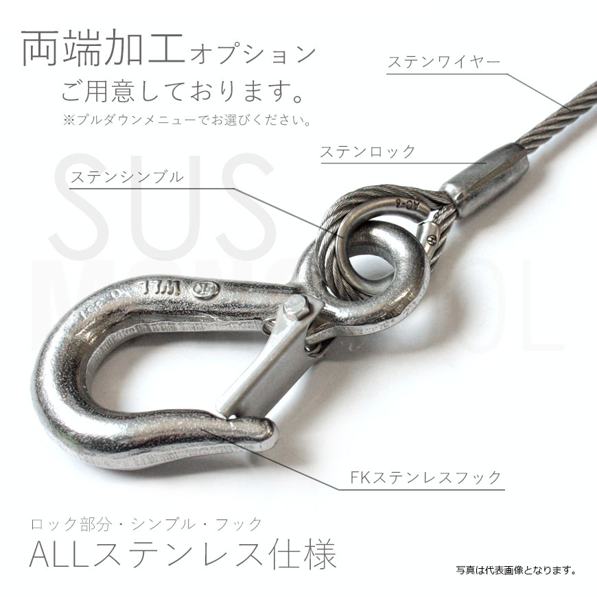 世界的に ＴＲＵＳＣＯ ステンレスワイヤロープ Φ６．０ｍｍＸ３０ｍ 販売単位