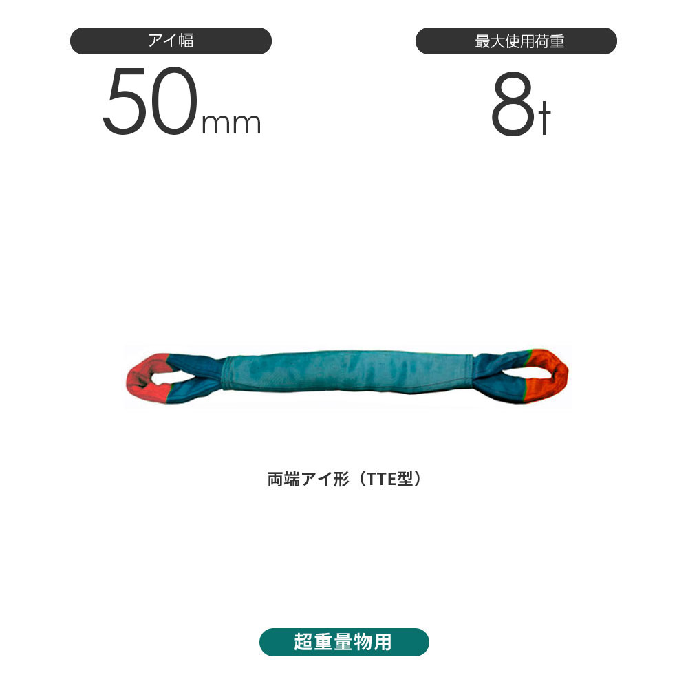 長さ・ベルトを自由に選べるベルトスリング両端アイ形（E形）幅25mm 使用荷重0.8t